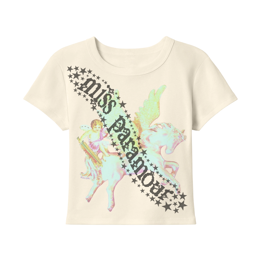 "Miss Paramour" たすき掛けデザインミニTシャツ
