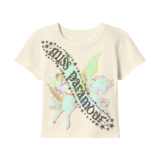 "Miss Paramour" たすき掛けデザインミニTシャツ